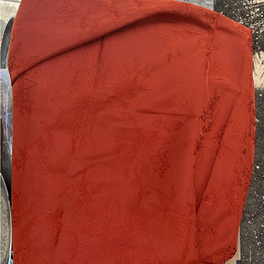 Rust Orange Floral Table Cloth
